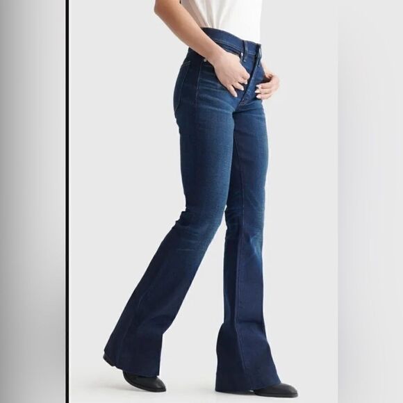 Lucky Brand High Rise Flare Stevie Jean 12/31 Dark Wash 2way Stretch Rhode NWT - Picture 2 of 6